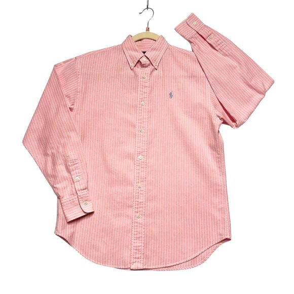Ralph Lauren Women's Sport Size 8 Pink and White Striped Blouse Excellent - Picture 2 of 7